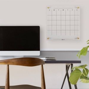 Glass Dry-Erase Calendar Board (14” x 14”)